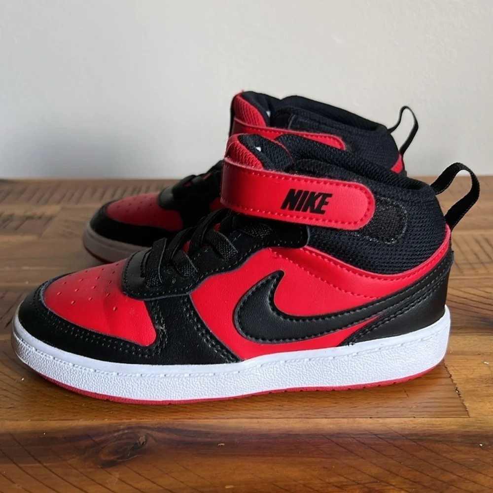 Nike Kids Court Borough Mid University Red & Black Shoes